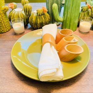 Bamboo Napkin Rings Set of 4 NWT